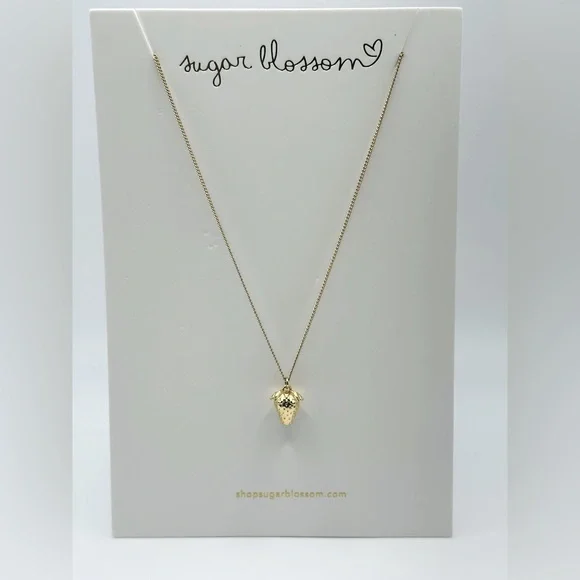 Sugar Blossom Gold Strawberry Necklace - Picture 1 of 4